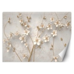 Stilvolle Fototapete - Blumen auf Zweigen 3d | Feeby