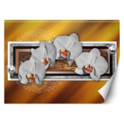 Moderne Fototapete - Geometrie und Orchideen | Feeby