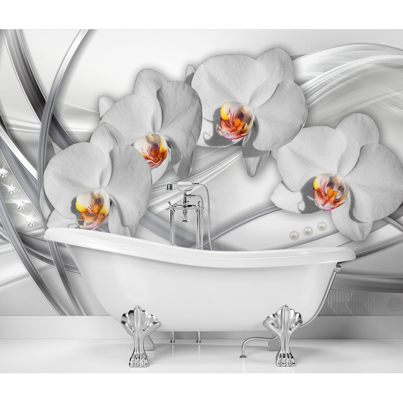 Stilvolle Fototapete - Abstrakte Orchideen | Feeby