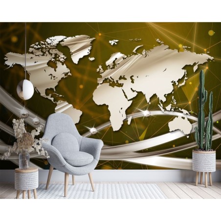 Fototapete - Konturen der Kontinente | Feeby