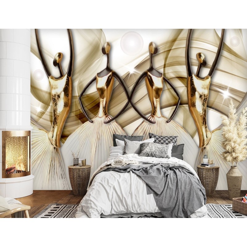 Fototapete - Feminine Silhouetten Abstrakt Gold | Feeby