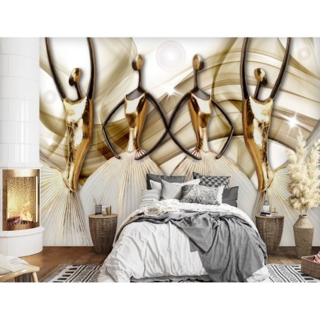 Fototapete - Feminine Silhouetten Abstrakt Gold | Feeby