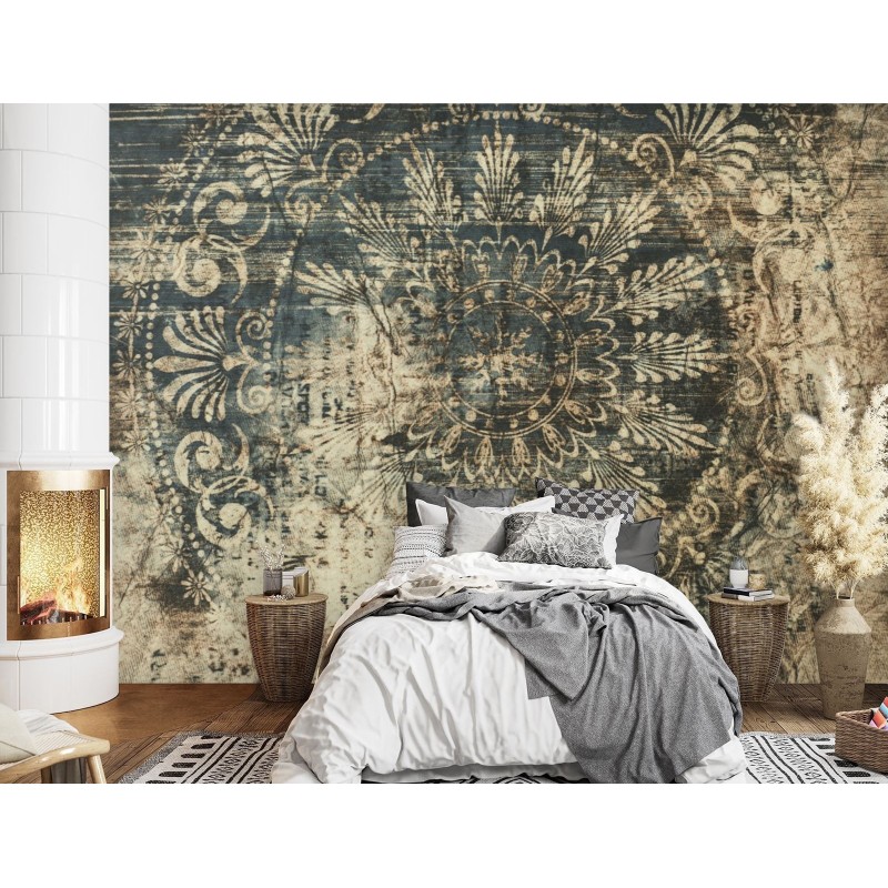 Fototapete - Gealtertes Vintage-Ornament | Feeby