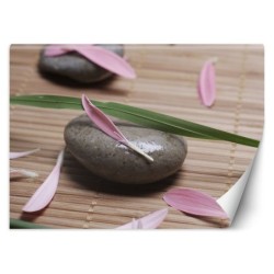 Fototapete - Stein und Blumenblüten | Feeby