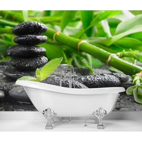 Modische Fototapete - Bambus Zen Steine | Feeby