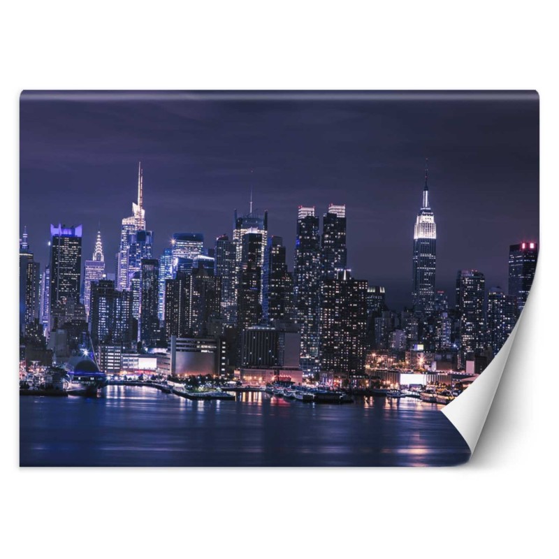 Stilvolle Fototapete - New York City bei Nacht | Feeby