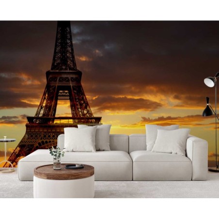 Fototapete - Der Eiffelturm bei Sonnenuntergang | Feeby