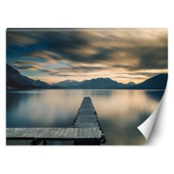 Moderne Fototapete - Holzdeck mit Blick auf den See | Feeby