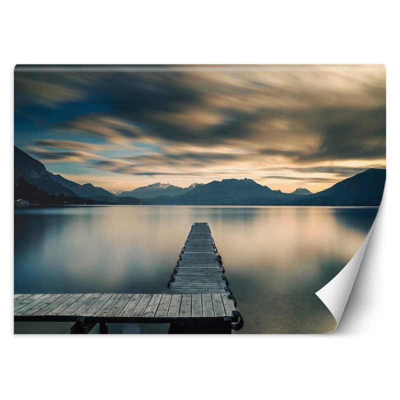 Moderne Fototapete - Holzdeck mit Blick auf den See | Feeby