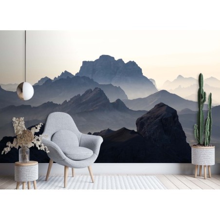 Modische Fototapete - Berge im Nebel | Feeby