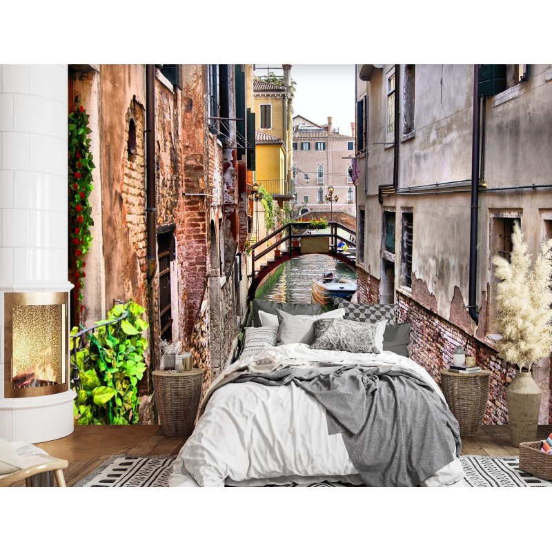 Fototapete - Venedig Brücke und Gondel | Feeby