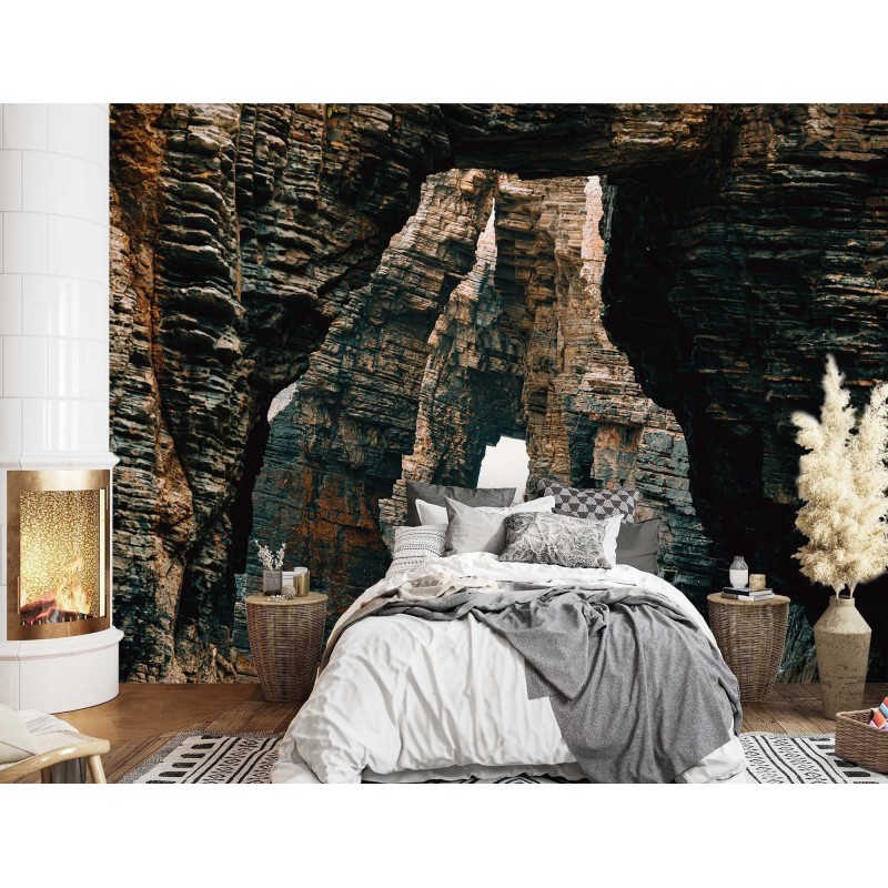 Modische Fototapete - Tunnel in den Felsen | Feeby