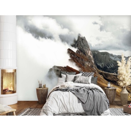 Stilvolle Fototapete - Berge in den Wolken | Feeby