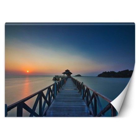 Fototapete - Blick auf die untergehende Sonne | Feeby