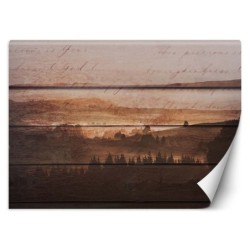 Fototapete - Wald auf alten Brettern | Feeby