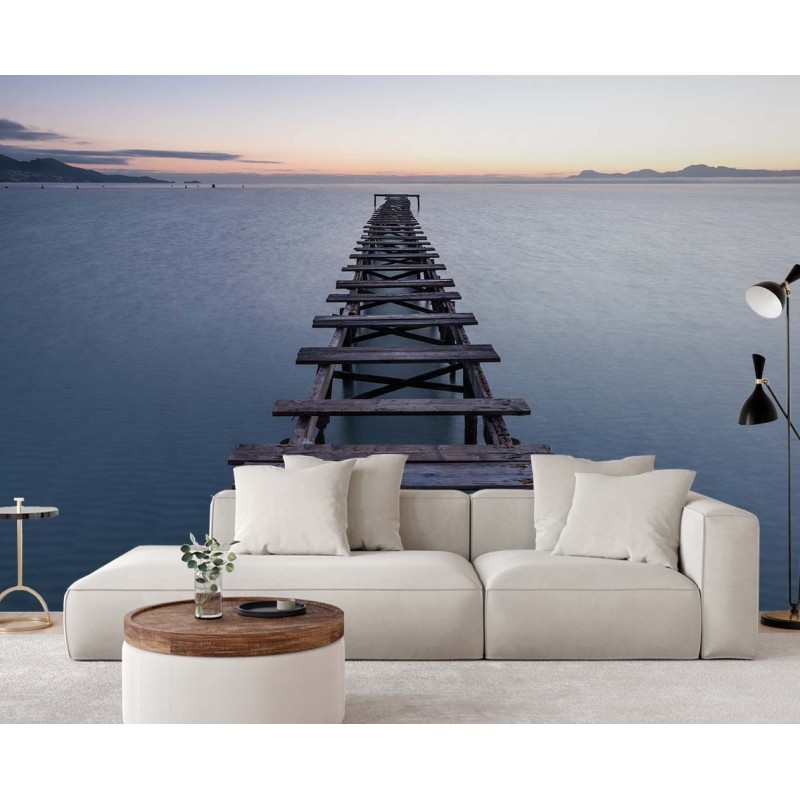 Moderne Fototapete - See mit Brücke | Feeby