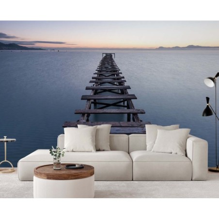 Moderne Fototapete - See mit Brücke | Feeby