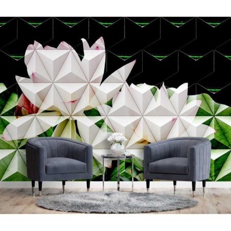 Fototapete - Lotusblume geometrisch | Feeby