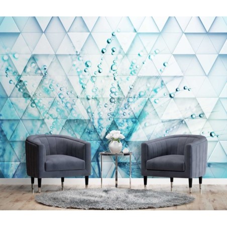 Modische Fototapete - Pusteblume in Tautropfen | Feeby