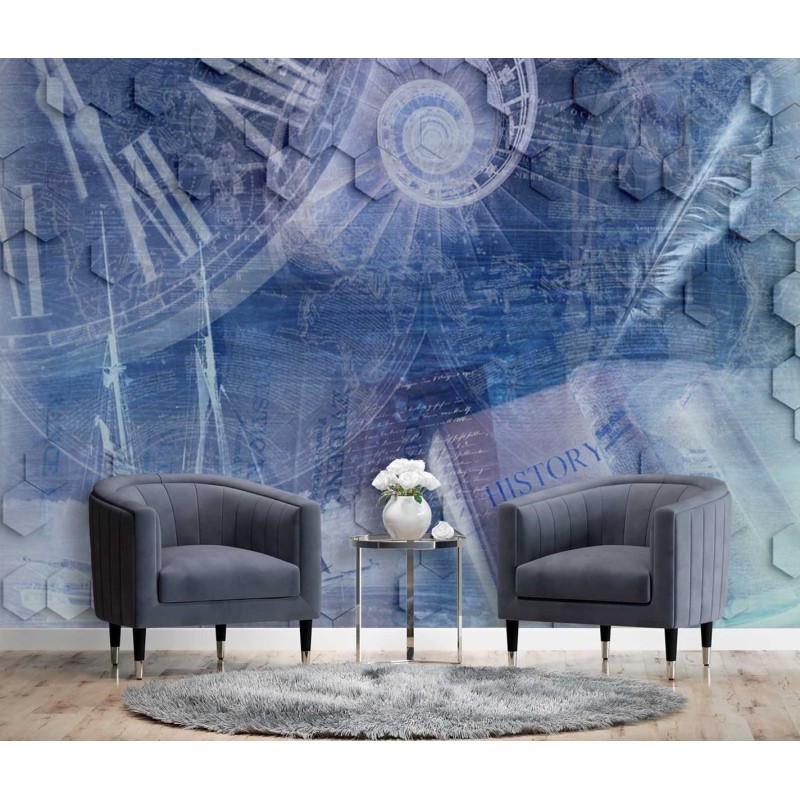 Fototapete - Die Zeit vergeht Abstrakt blau | Feeby