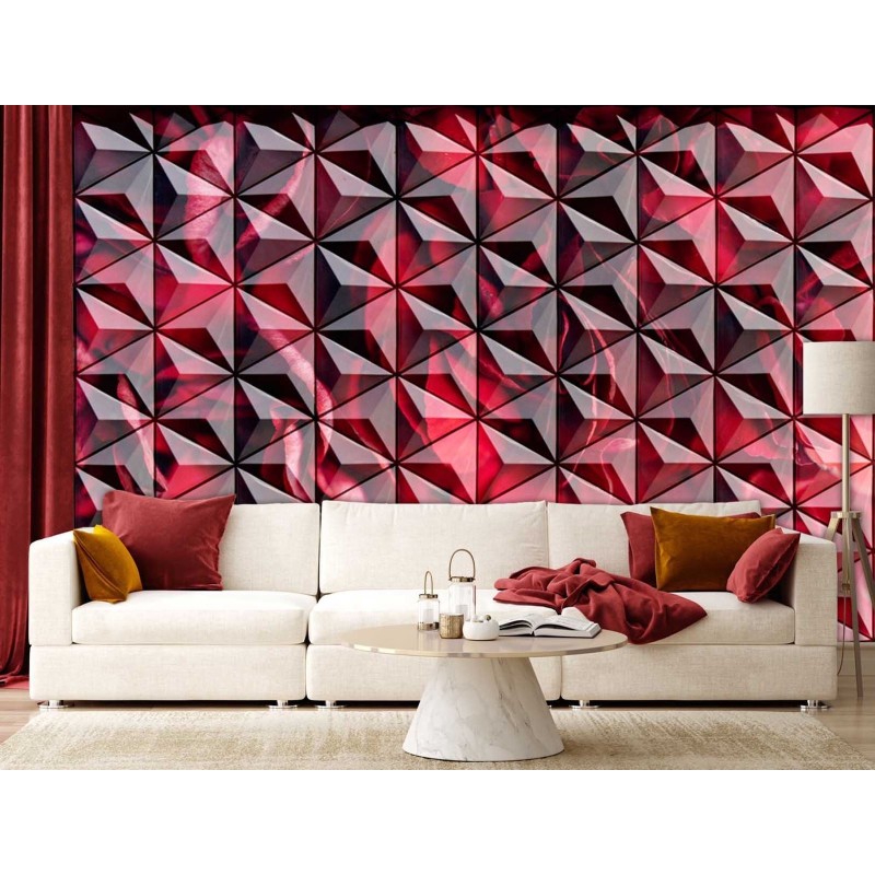 Moderne Fototapete - Rote Geometrie | Feeby