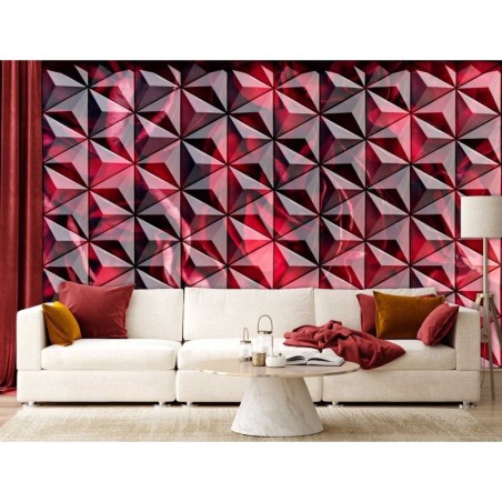 Moderne Fototapete - Rote Geometrie | Feeby