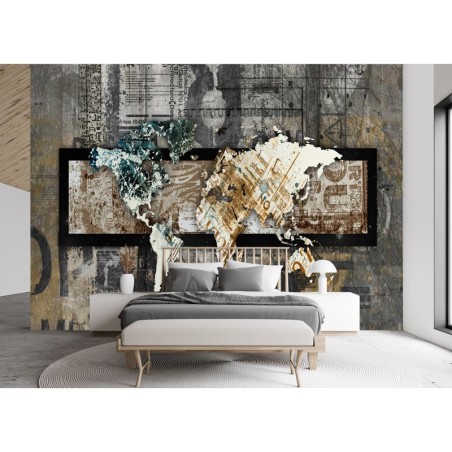 Stilvolle Fototapete - Weltkarte im Vintage-Stil | Feeby