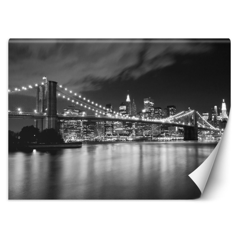 Fototapete - Brooklyn Bridge bei Nacht New York | Feeby