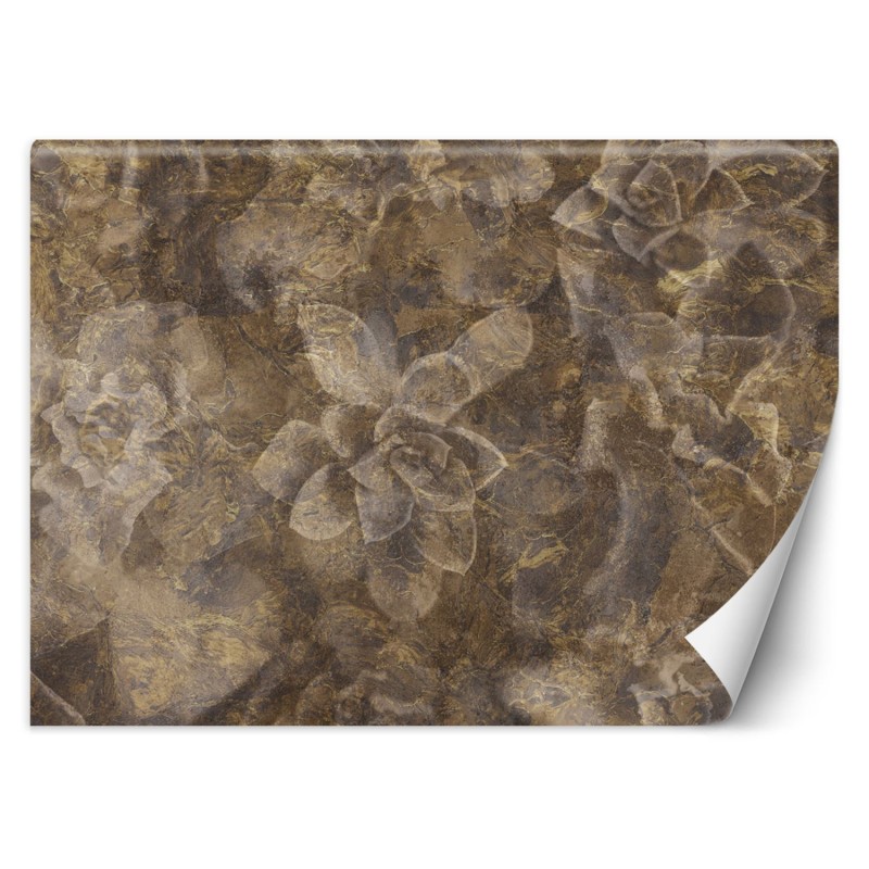 Fototapete - Blumen in Gold | Feeby