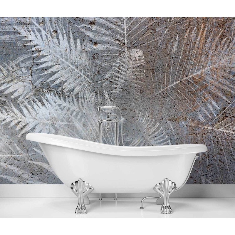 Fototapete - Palmenblätter auf Beton | Feeby