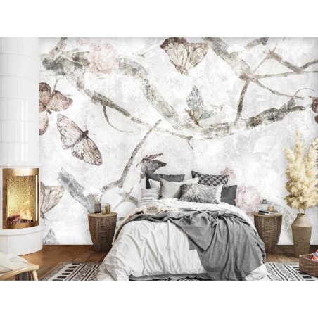 Fototapete - Schmetterlinge Aquarell Beton | Feeby