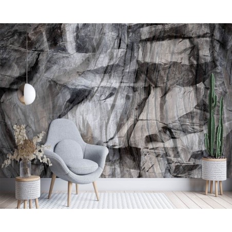 Moderne Fototapete - Braune 3D-Felsen | Feeby