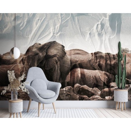 Fototapete - Elefanten Afrika Tier Natur | Feeby