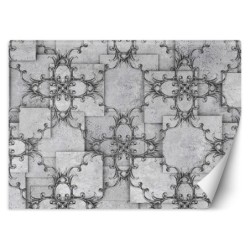 Fototapete - Orientalisches Muster auf grauem Hintergrund | Feeby