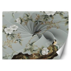 Stilvolle Fototapete - Vogel auf einem Ast | Feeby