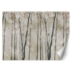 Fototapete - Bäume Blumen und Schmetterlinge | Feeby