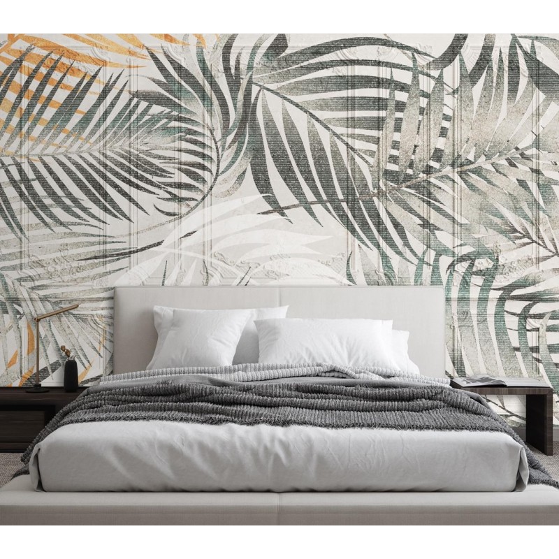 Moderne Fototapete - Tropische Palmen Blätter | Feeby
