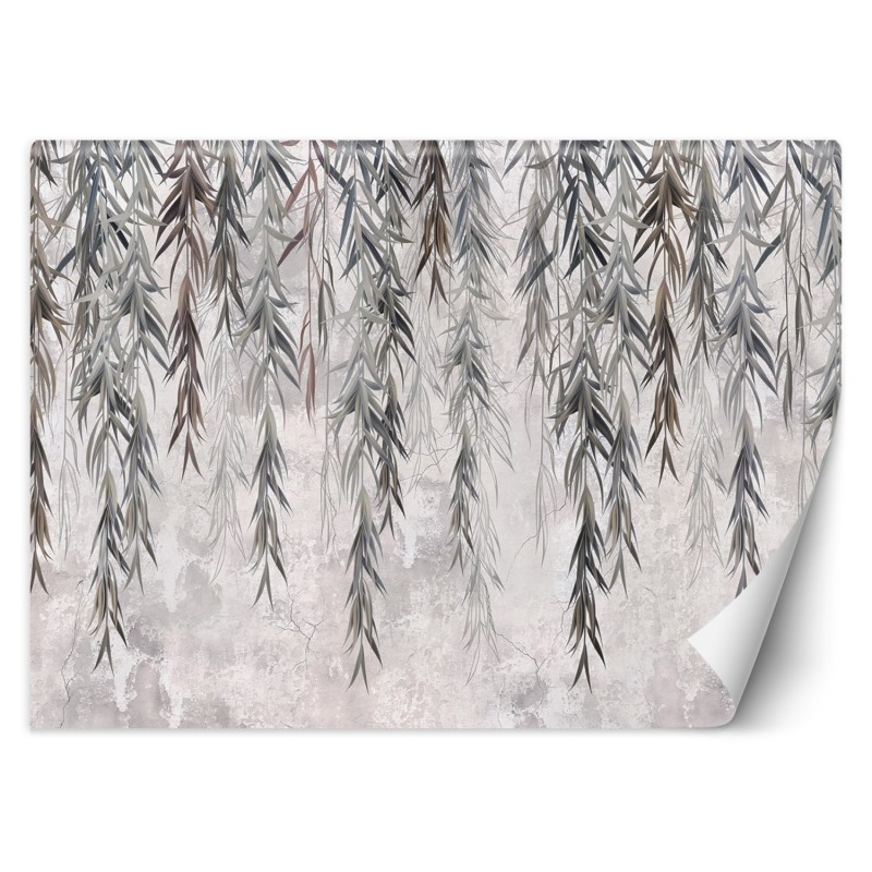 Fototapete - Hängende Tropische Pflanzen in Grau | Feeby