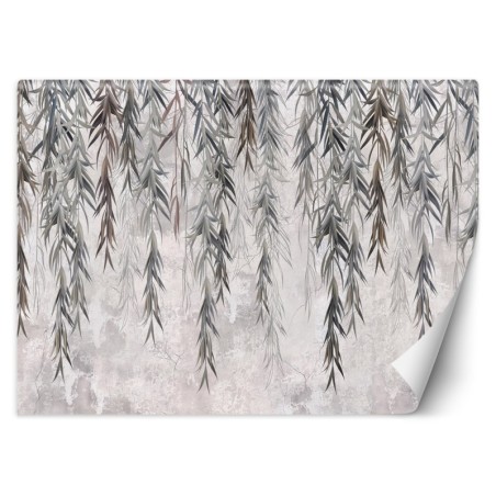 Fototapete - Hängende Tropische Pflanzen in Grau | Feeby