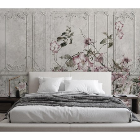 Stilvolle Fototapete - Feldblumen Beton Vintage | Feeby