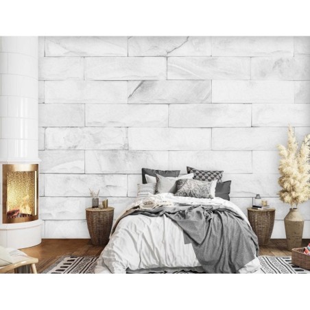 Fototapete - Weiße Ziegelsteine | Feeby