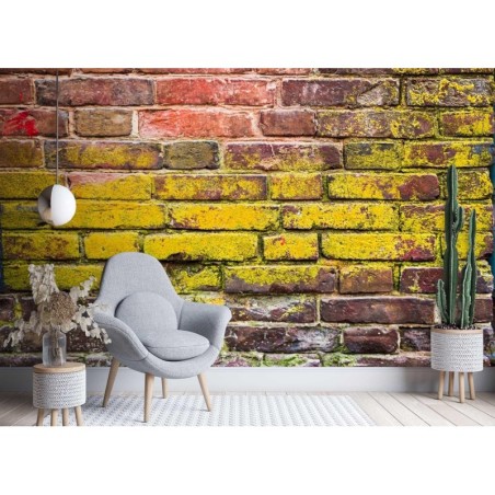 Moderne Fototapete - Alte Bunt Ziegelsteinmauer | Feeby