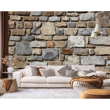Modische Fototapete - Steinewand Steinoptik Mauer 3d | Feeby