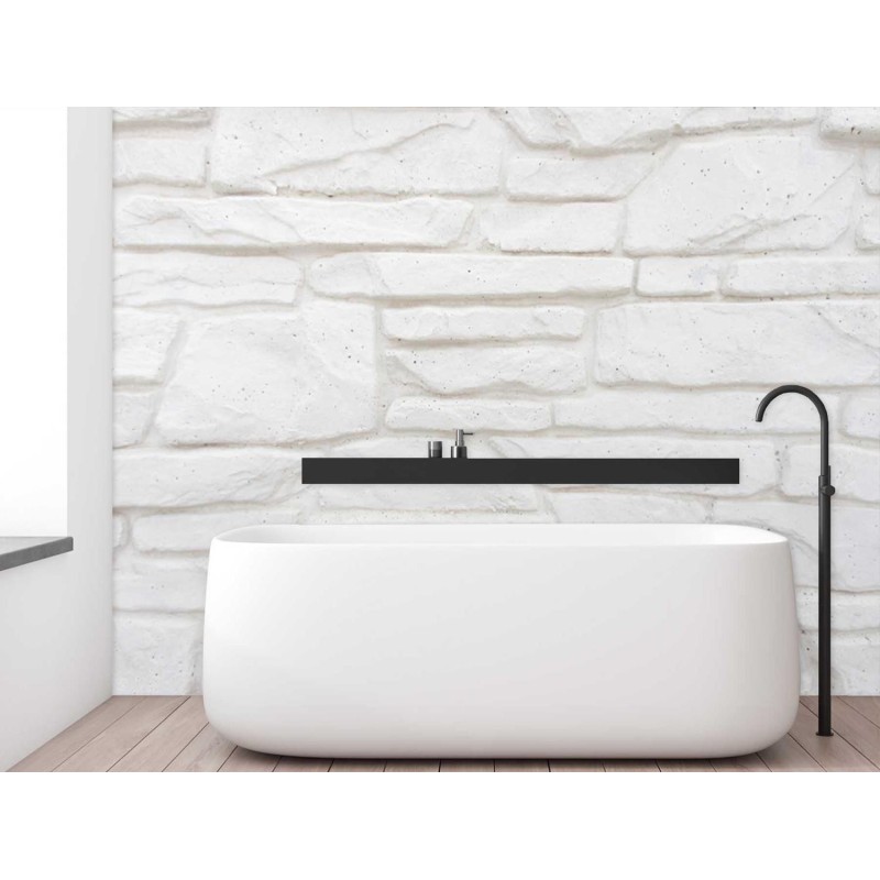 Stilvolle Fototapete - Weiße Steinmauer Ziegel | Feeby