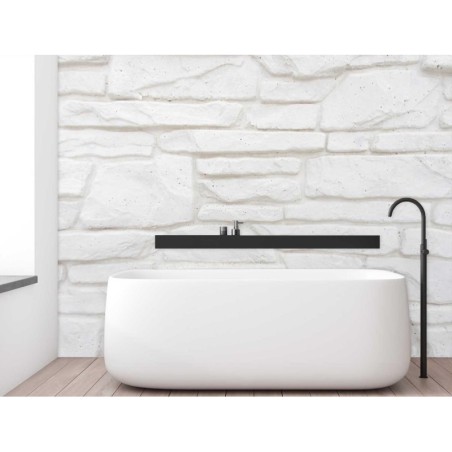 Stilvolle Fototapete - Weiße Steinmauer Ziegel | Feeby