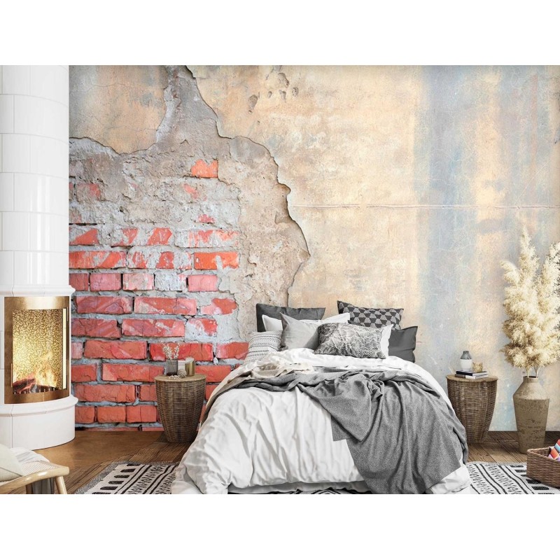 Moderne Fototapete - Ziegel Optik Mauer Beton 3d | Feeby