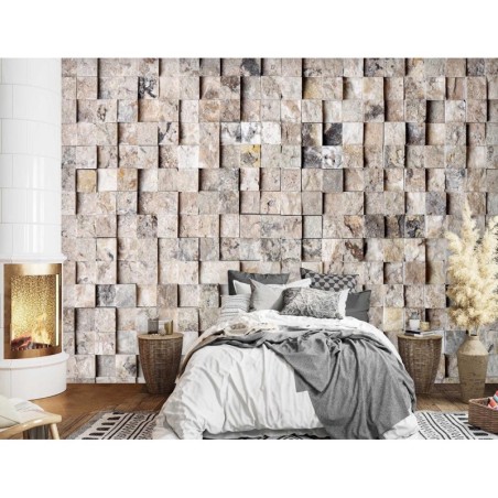 Fototapete - Steinoptik 3d Mauer Steinwand | Feeby