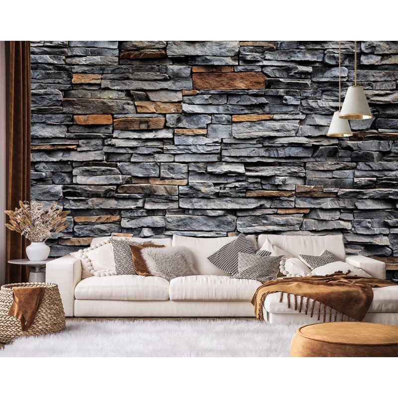 Modische Fototapete - Steinoptik Mauer Ziegel | Feeby