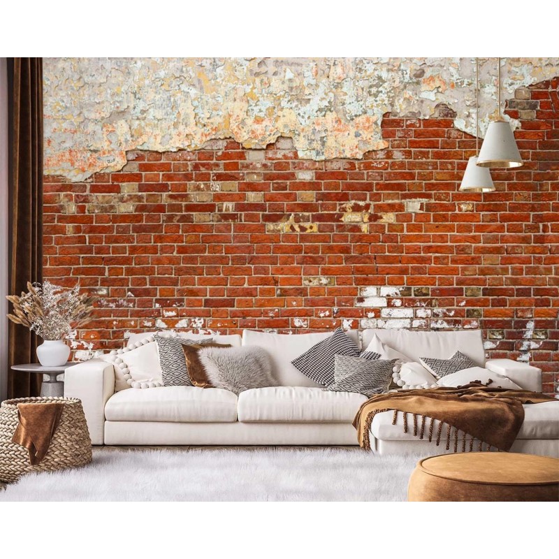 Fototapete - Ziegel Ziegeloptik Backsteinmauer | Feeby
