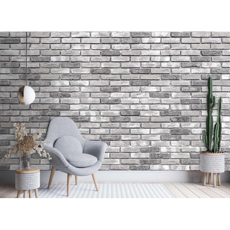 Fototapete - Graue Ziegelwand Mauer | Feeby